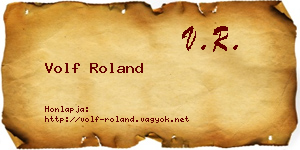 Volf Roland névjegykártya